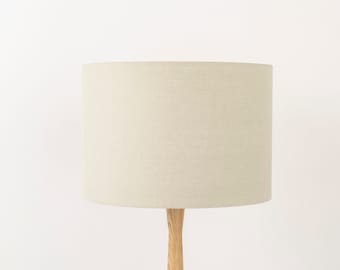 Haferflockenfarbener Lampenschirm aus steingewaschenem Leinen für Nachttischlampen oder Deckenlampenschirme, schlichter Trommellampenschirm 20 cm, 30 cm, 40 cm