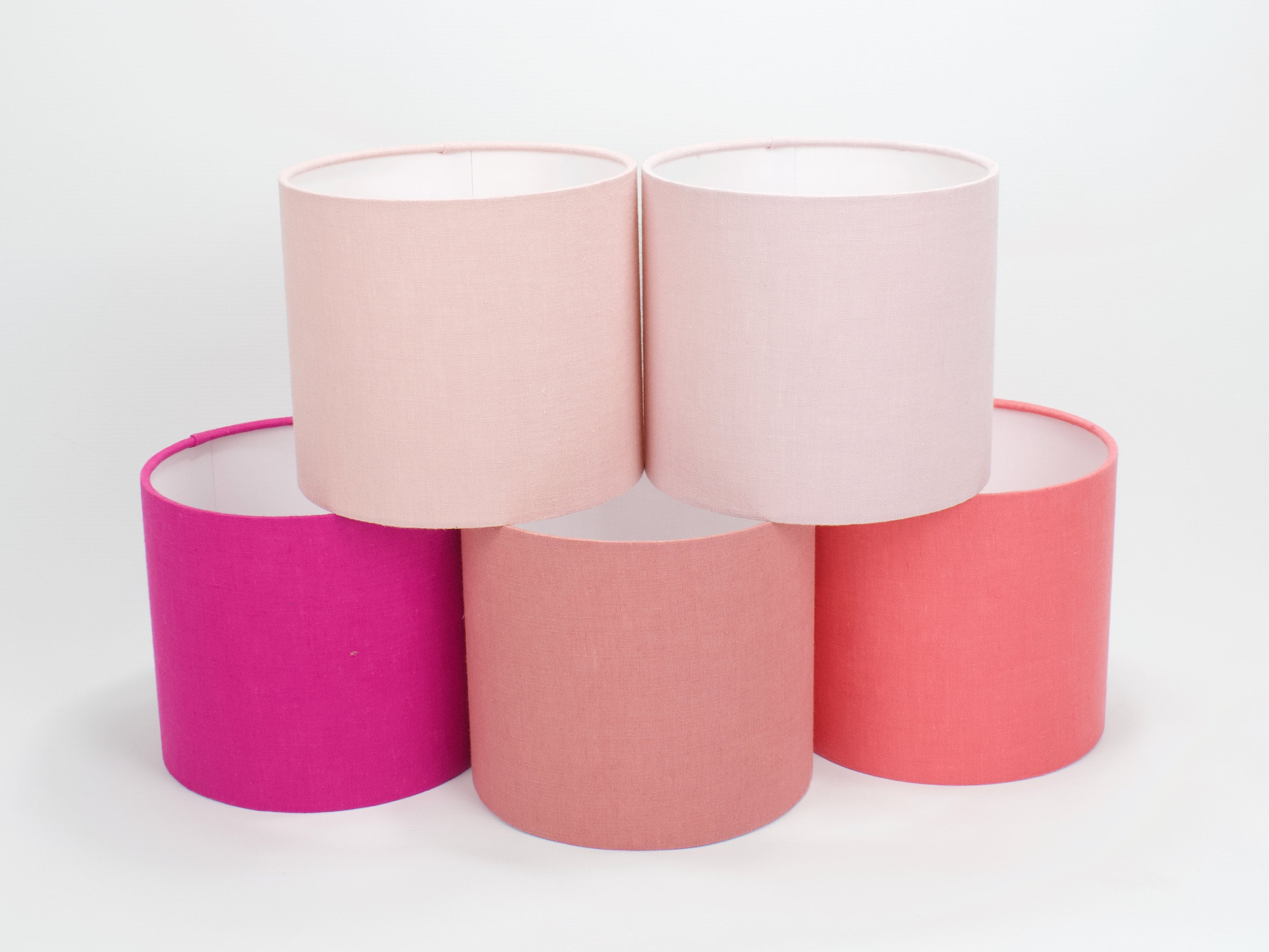 HERCHR 6er Set Rosa Lampenschirme – Zum Aufstecken, Für E14 Fassungen, Stoff-Material, Für Kronleuchter & Tischlampen