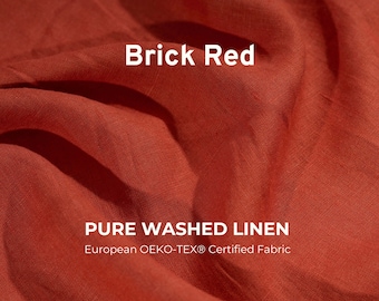 Washed Linen - Oeko-Tex® - Brick Washed Linen - Oeko-Tex® - Brick