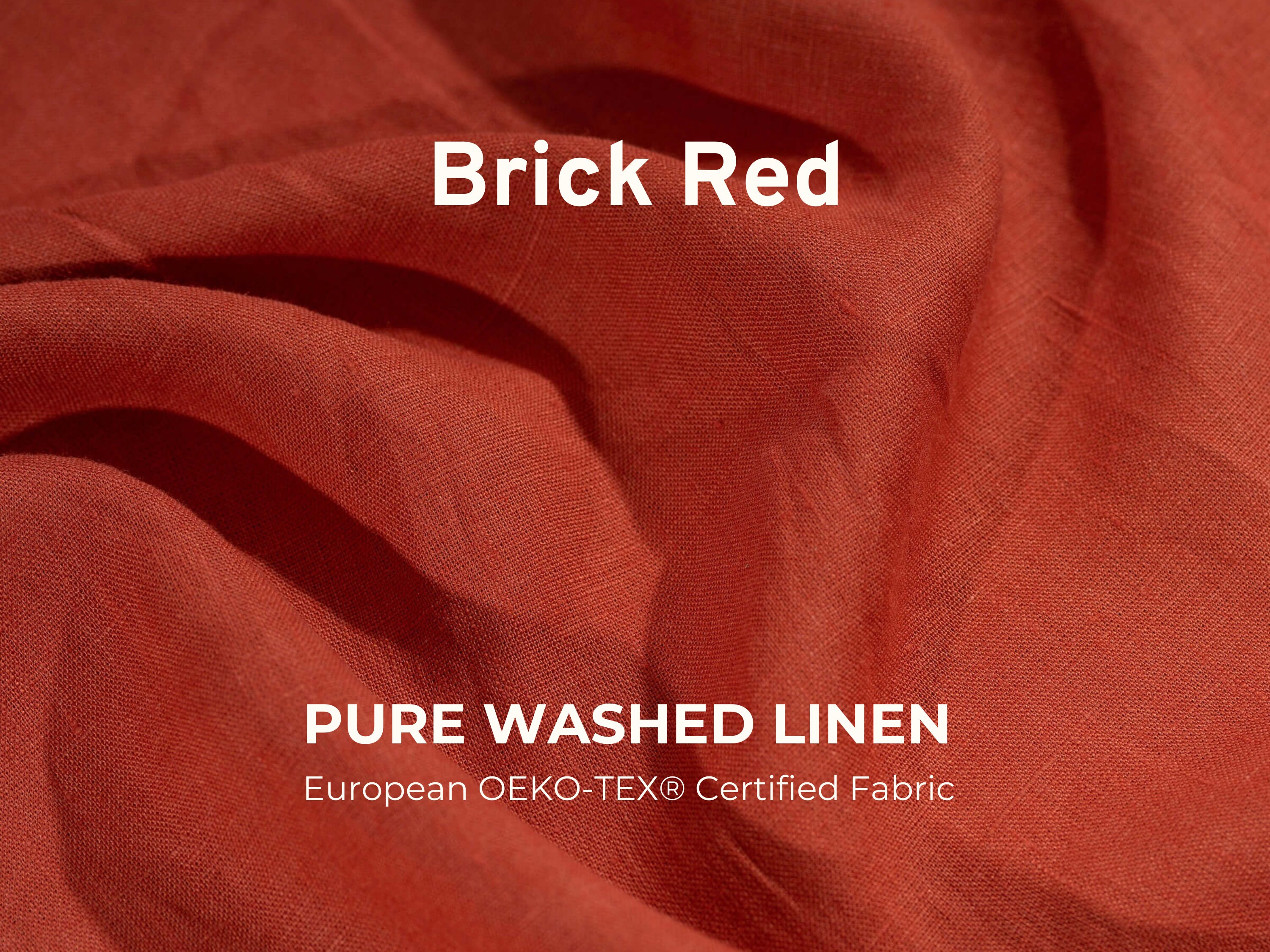 Brick Red Linen Fabric, Soft Washed Lithuanian Linen, OEKO-TEX ...