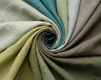 Green Linen Fabric, OEKO-TEX® Certified, Lithuanian Soft Linen, 205 gsm
