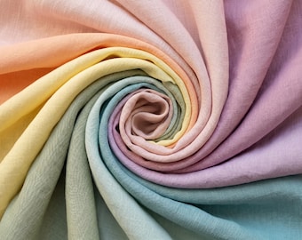 Pastel Linen Fabrics by the Metre, 205gsm, OEKO-Tex Certified, 145cm Width, Sewing & Crafting Material