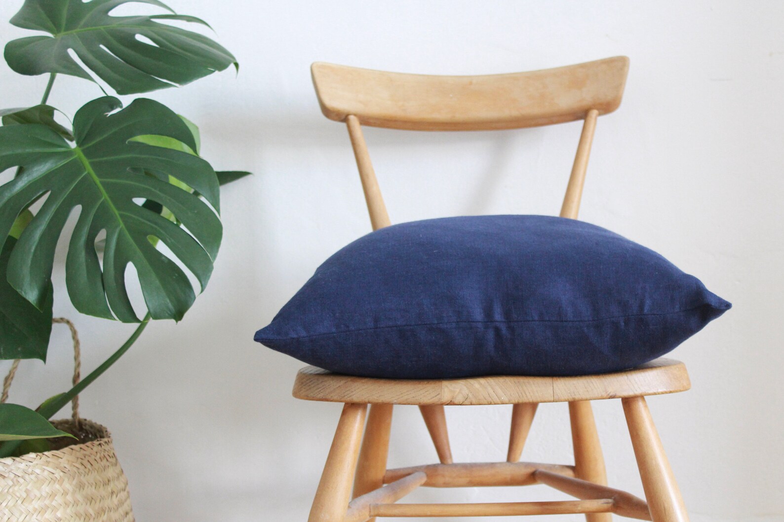 Navy Blue Linen Cushion Cover Linen Pillow Covers 100 Linen Etsy