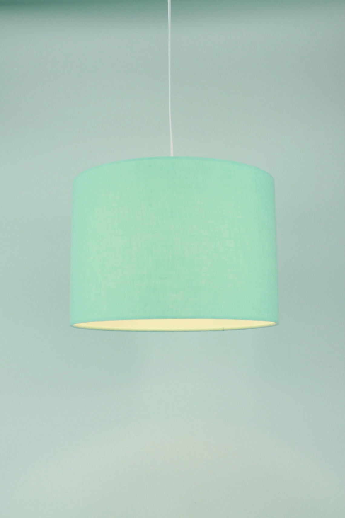 Light Mint Green Linen Lampshade Mint Lampshade Drum Fabric Etsy