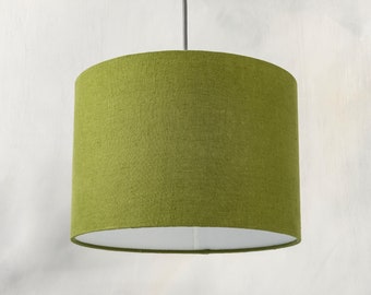 Handmade Moss Green Linen Lampshade for Ceiling Lighting - Variety of Sizes 20cm 30cm 40cm