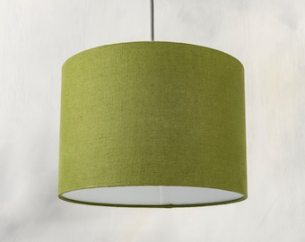 Handmade Moss Green Linen Lampshade for Ceiling Lighting - Variety of Sizes 20cm 30cm 40cm