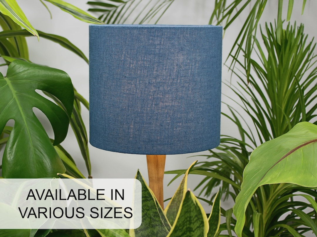 Linen Dusty Blue Lampshade for Table Lamp, Floor Lamp or Ceiling Light