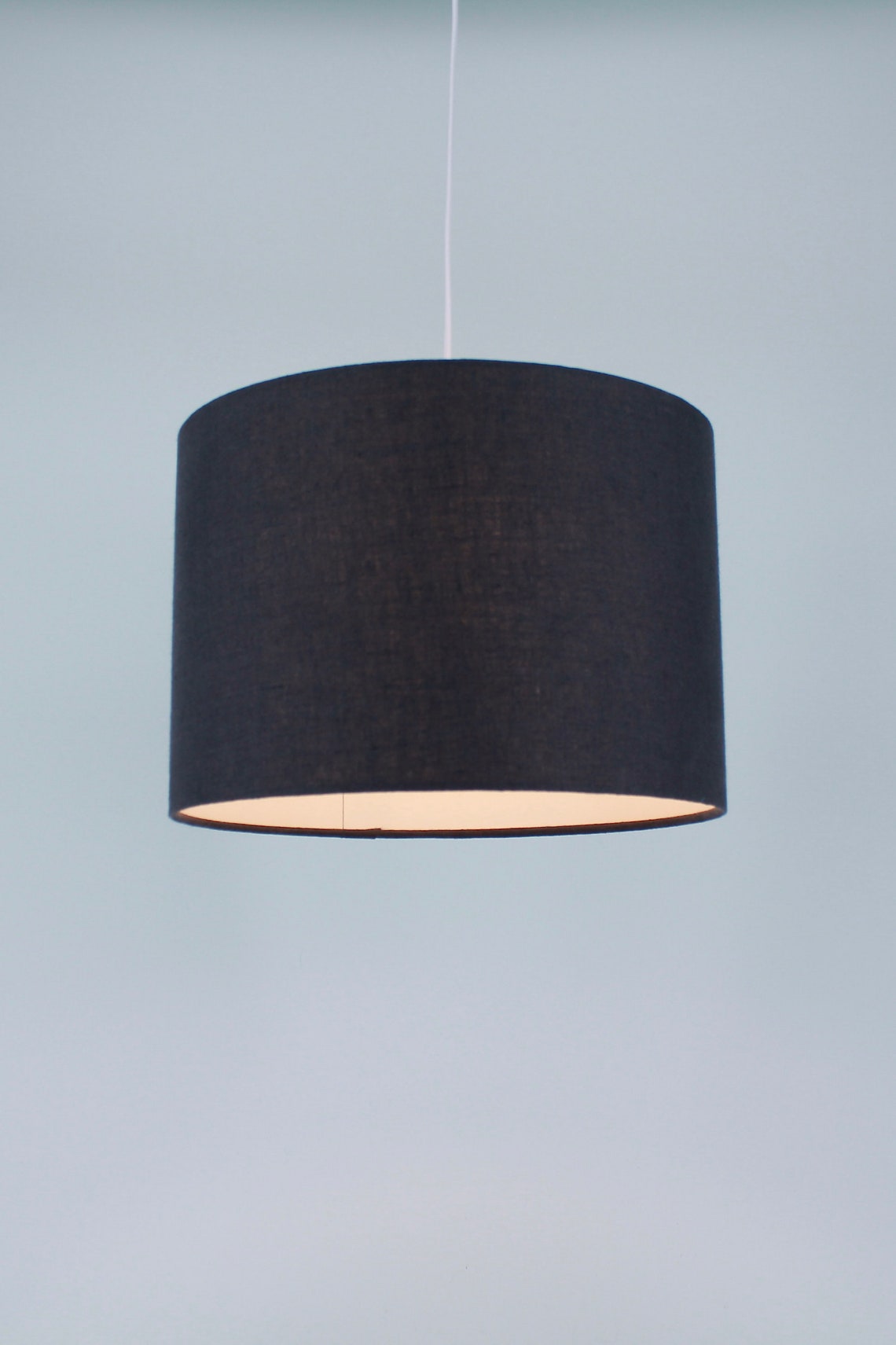 Charcoal Grey Linen Lampshade Dark Grey Lampshade Table Lamp Etsy