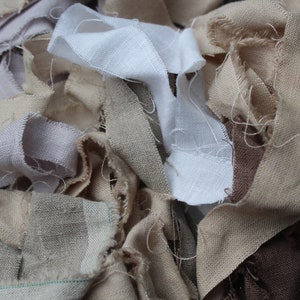 150g Linen Fabric Strip Packs, Frayed Ribbon Scraps for Crafting or Gift Wrap Naturals/Greys/White