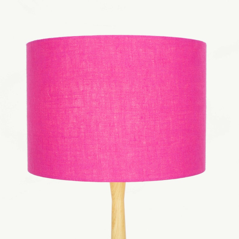 Linen Fuchsia Lampshade Hot Pink Lamp Shade Drum Fuchsia Etsy