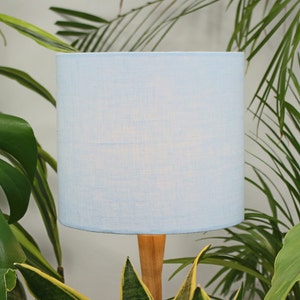 Light Blue Linen Lampshade for Table Lamp, Floor, or Ceiling Lighting