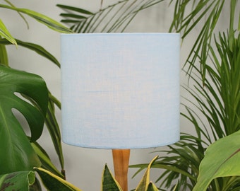 Light Blue Linen Lampshade for Table Lamp, Floor, or Ceiling Lighting