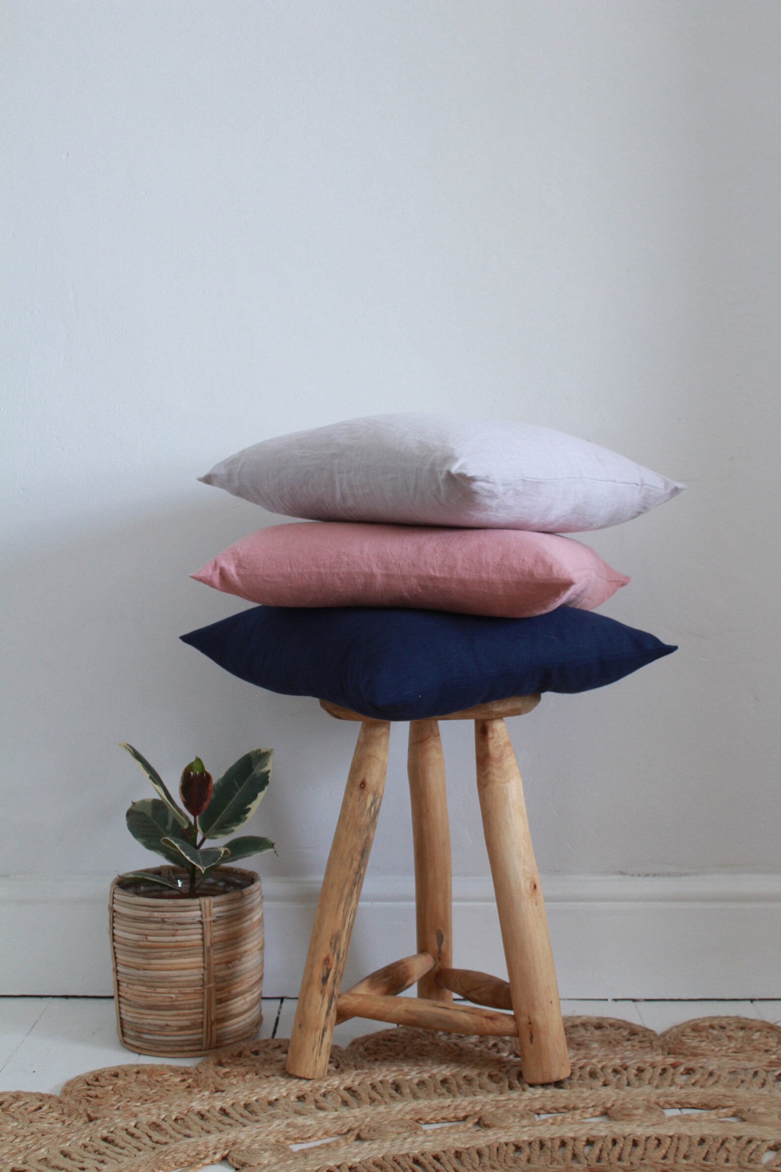 Navy Blue Linen Cushion Cover Linen Pillow Covers 100 Linen Etsy