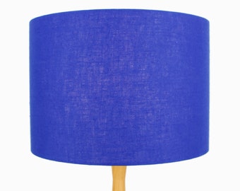 Linen Royal Blue Lampshade, Cobalt Blue Lamp Shade Table Lamp, Floor Lamp or Pendant Ceiling Light Shade, UNO Drum Lampshade 20cm 30cm 40cm