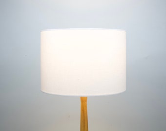 Pantalla de lámpara blanca de lino para lámpara de mesa, lámpara de pie o pantalla de luz de techo, pantalla de lámpara de lino de tambor 20 cm 30 cm 40 cm