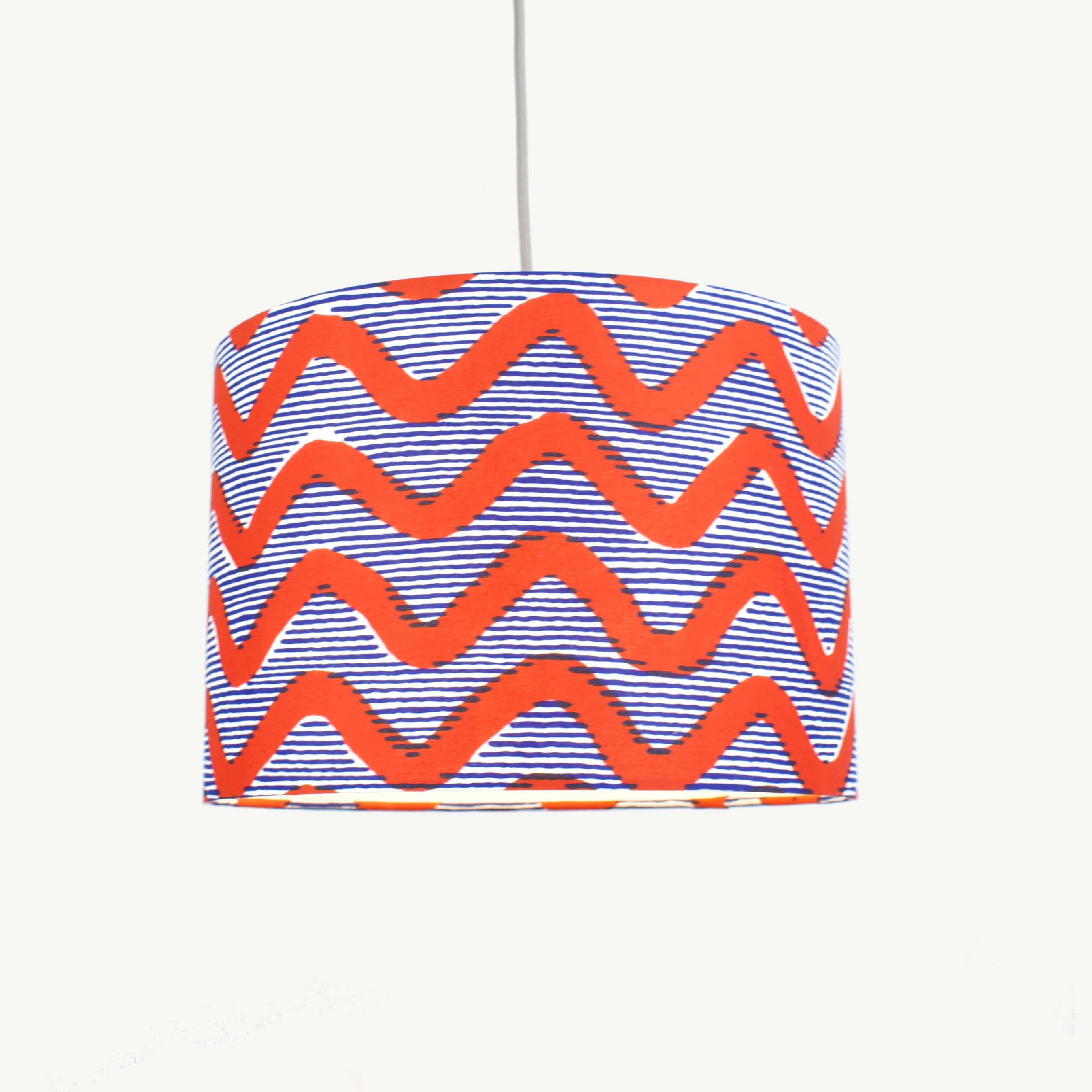 Handmade Lampshade Blue and White wide stripe nautical Fabric Various sizes 
