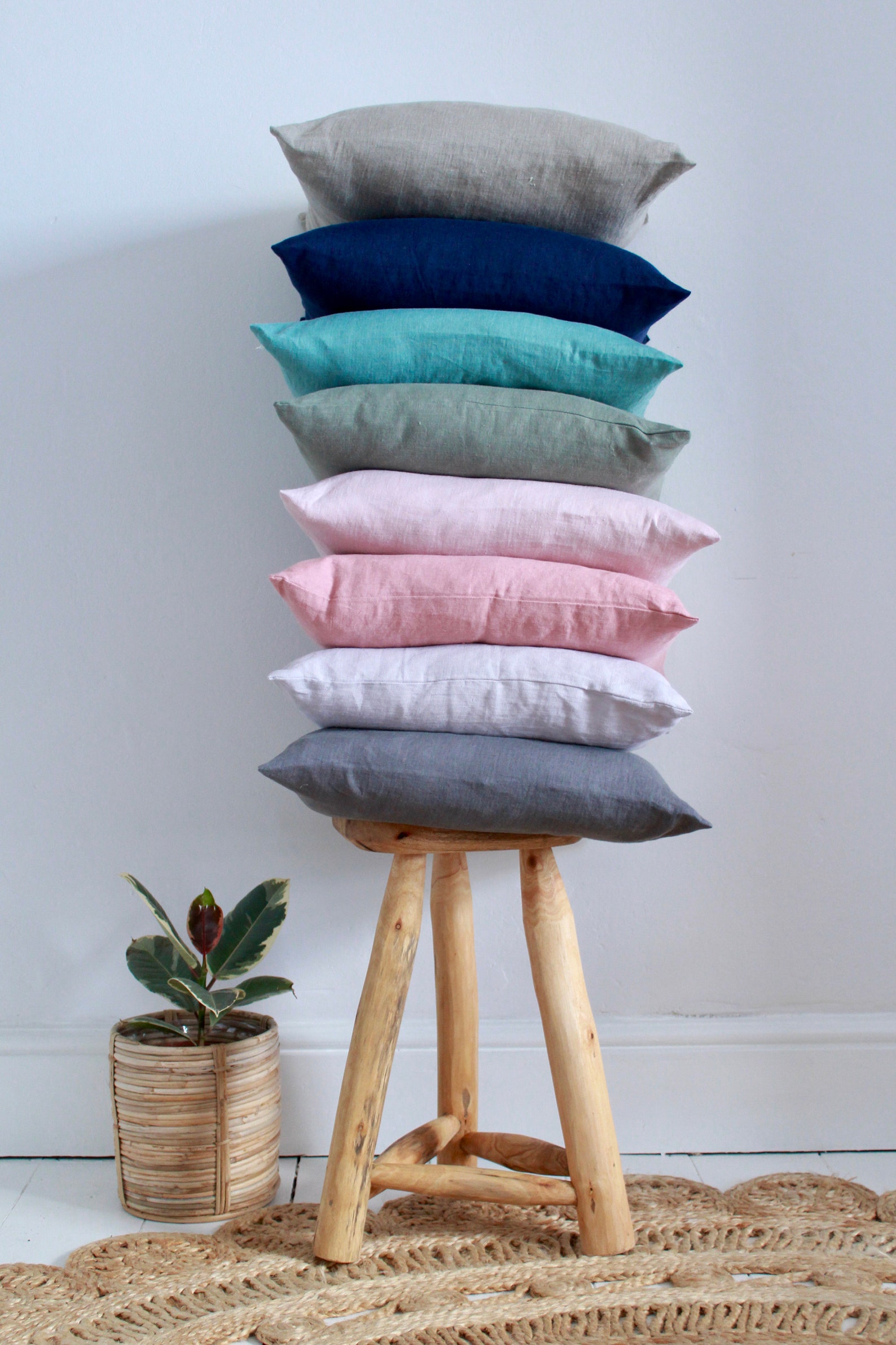 Navy Blue Linen Cushion Cover Linen Pillow Covers 100 Linen Etsy