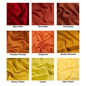 Yellow & Orange Linen Fabrics by the Metre, OEKO Tex Certified Pure Washed Linen Fabric, 205 gsm, 145cm (57")