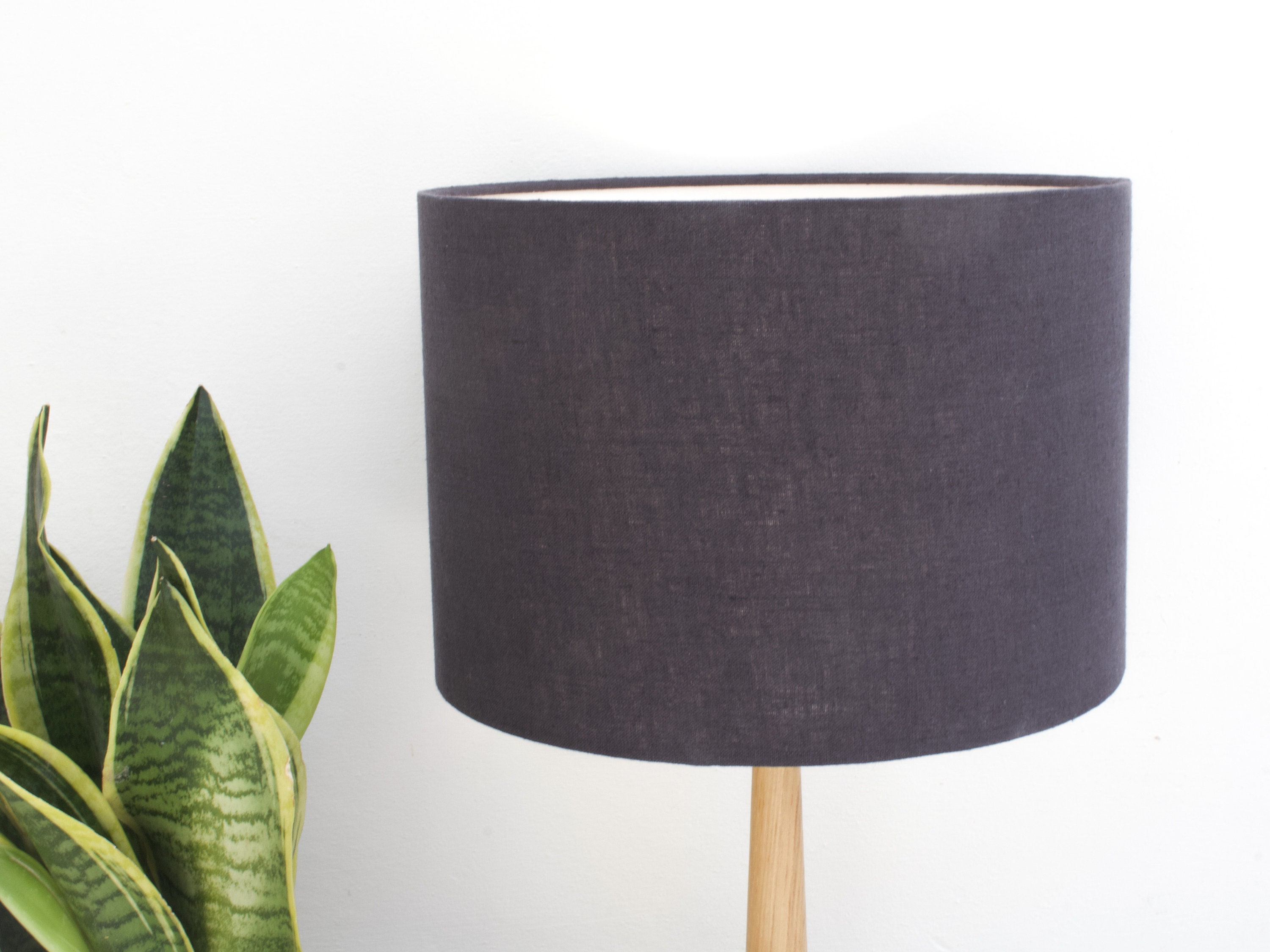 Charcoal Grey Linen Lampshade Dark Grey Lampshade Table Lamp Etsy