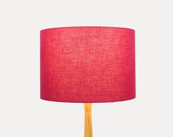 Linen Berry Red Lampshade for Table Lamp, Floor Lamp or Ceiling Light Shade, Drum Linen Lamp Shade 20cm 30cm 40cm