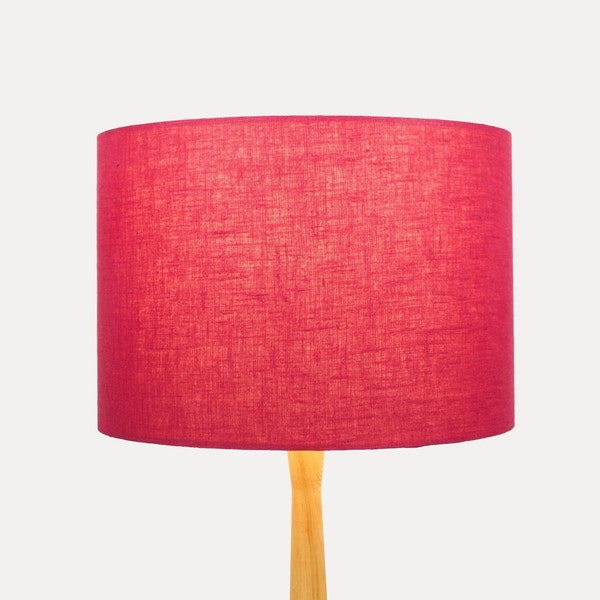 Linen Berry Red Lampshade for Table Lamp, Floor Lamp or Ceiling Light Shade, Drum Linen Lamp Shade 20cm 30cm 40cm