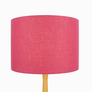 Linen Raspberry Lampshade, Drum Pink Lamp Shade for Table Lamps, Floor Lamps or Pendant Ceiling Light Shade=