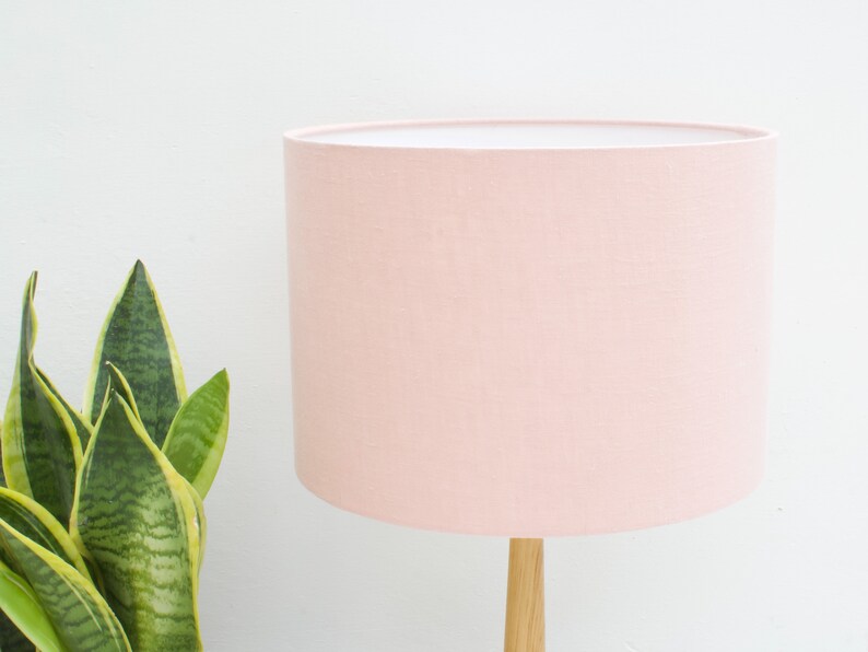 Blush Pink Lampshade Light Pink Linen Lampshade Fabric Drum Etsy