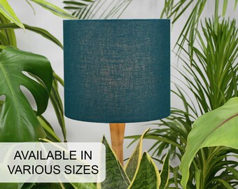 Linen Deep Turquoise Lampshade, Teal Lamp Shade for Table Lamp, Floor Lamp or Ceiling Light Shade in 20cm 30cm or 40cm Diameter