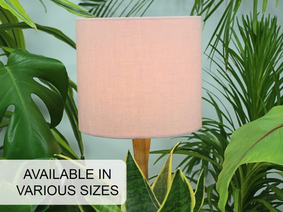 Linen Blush Pink Lampshade Light Pink Linen Lampshade for Table