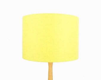 Zitronengelber Lampenschirm aus Leinen für Tischlampen, Stehlampen oder hängende Deckenleuchten