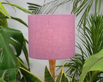 Malvenfarbener Lampenschirm aus Leinen für Tisch- oder Deckenleuchte, verschiedene Größen