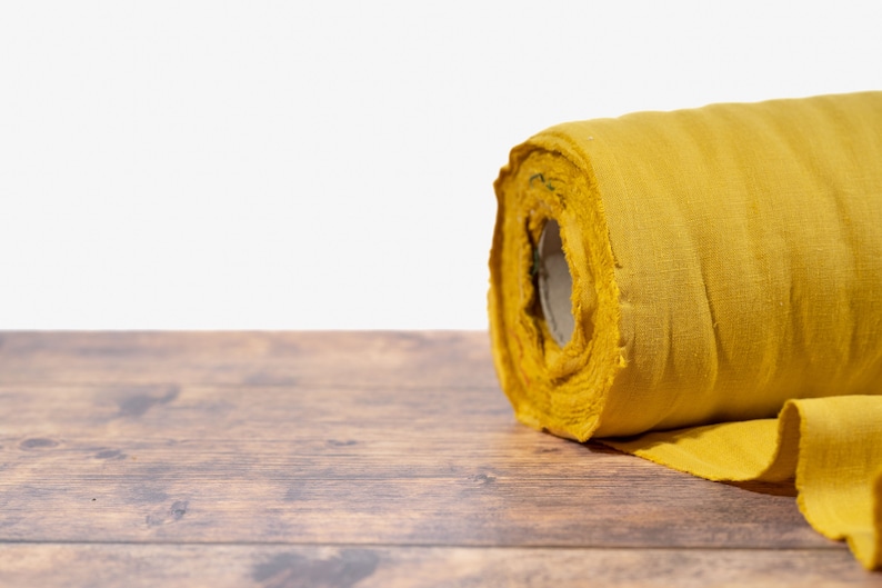 Honey Yellow Linen Fabric by the Metre, Soft Lithuanian Linen, OEKO Tex Certified Washed Linen, 205 gsm, 145cm 57 Width image 7