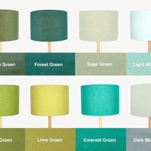 Linen Lampshades, UNO Drum Lamp Shades in 20cm 25cm 30cm 40cm Diameter for Table, Floor or Ceiling Light Shades image 2