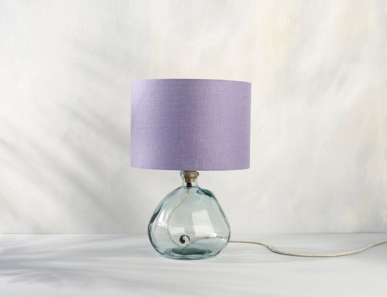 Abat-jour lin lavande, abat-jour violet tambour pour lampe de table, lampadaire ou abat-jour de plafonnier image 2