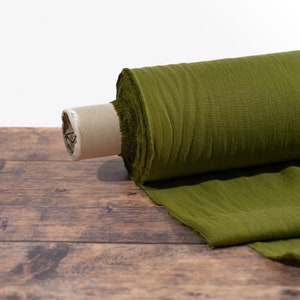 Tissu pur lin vert mousse au mètre Lin lituanien certifié OEKO Tex Doux et lavé 205 g/m², 145 cm 57 de largeur image 6