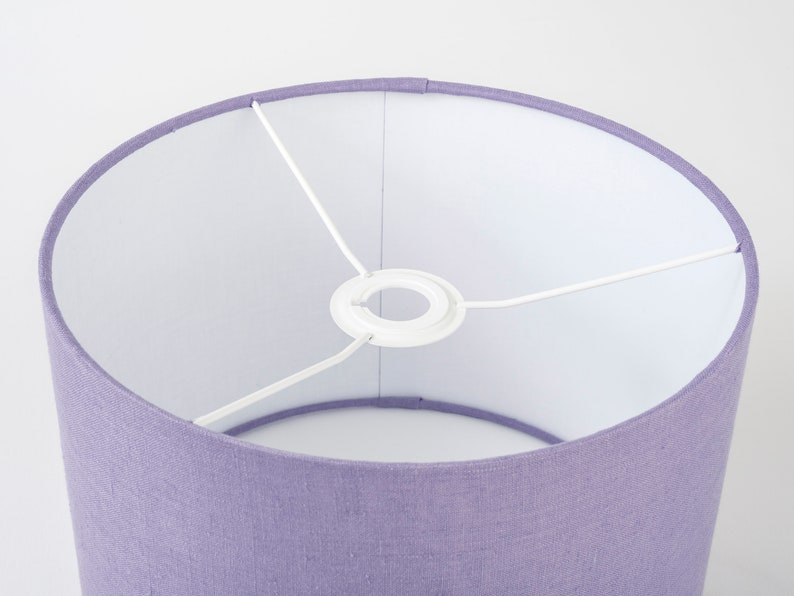 Abat-jour lin lavande, abat-jour violet tambour pour lampe de table, lampadaire ou abat-jour de plafonnier image 8