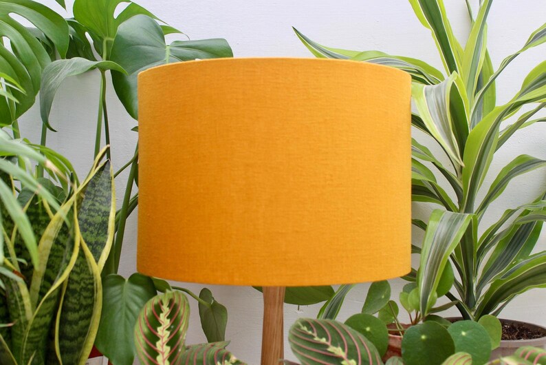 Mustard Yellow Lampshade Linen Lampshade Table Lamp Floor or Etsy