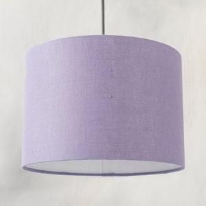 Abat-jour lin lavande, abat-jour violet tambour pour lampe de table, lampadaire ou abat-jour de plafonnier image 7