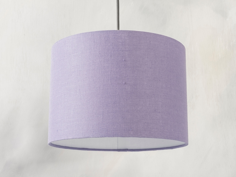 Abat-jour lin lavande, abat-jour violet tambour pour lampe de table, lampadaire ou abat-jour de plafonnier image 7