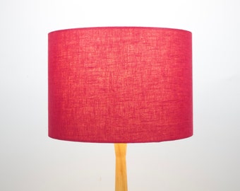 Linen Berry Red Lampshade for Table Lamp, Floor Lamp or Ceiling Light Shade, Drum Linen Lamp Shade 20cm 30cm 40cm