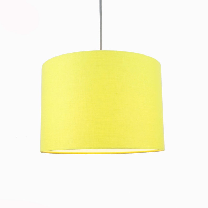 Linen Yellow Lampshades, Linen Lampshade for Table Lamp, Floor or Pendant Ceiling Light Shade, Yellow UNO Drum Lampshade 20cm 30cm 40cm image 9