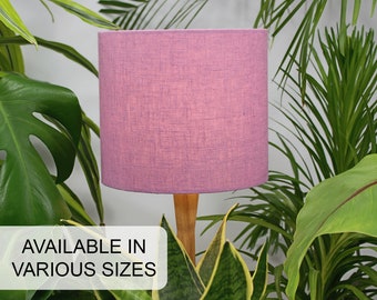 Mauve linnen lampenkap, lichtpaarse lampenkap voor tafellamp of plafondlamp schaduw, UNO Drum Mauve lampenkap 20cm 30cm 40cm