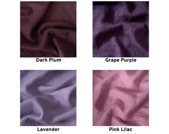 Purple Linen Fabrics by the Metre, Stonewashed Softened Lithuanian Linen Fabric, 205 gsm, 145cm (57") Width, OEKO-Tex Certified