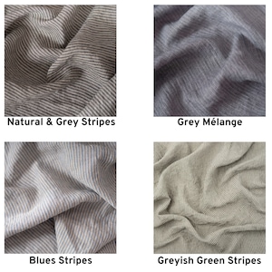 Striped Linen Fabrics by the Metre, Stonewashed Softened Lithuanian Linen Fabric, 205 gsm, 145cm (57&quot;) Width, OEKO-Tex Certified