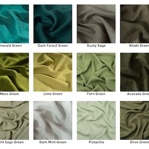 Luxurious Green Linen Fabric, Certified OEKO Tex, 205 gsm, 145cm Wide, Soft Lithuanian Linen for Sewing and Crafting