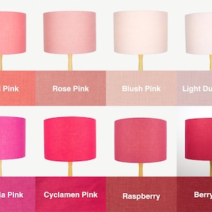 Linen Lampshades, UNO Drum Lamp Shades in 20cm 25cm 30cm 40cm Diameter for Table, Floor or Ceiling Light Shades image 4