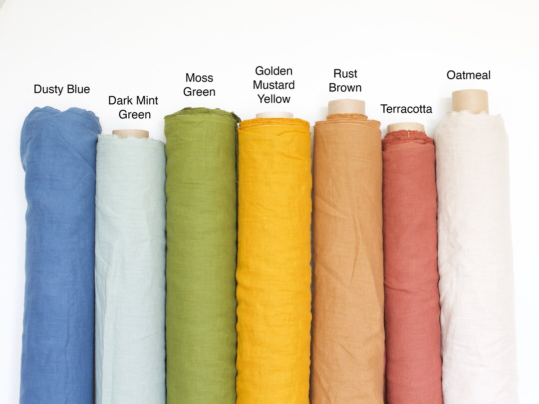 Washed Lithuanian Linen Fabric by the Metre, UK Store OEKO Tex Certified Soft Linen Fabric, 205