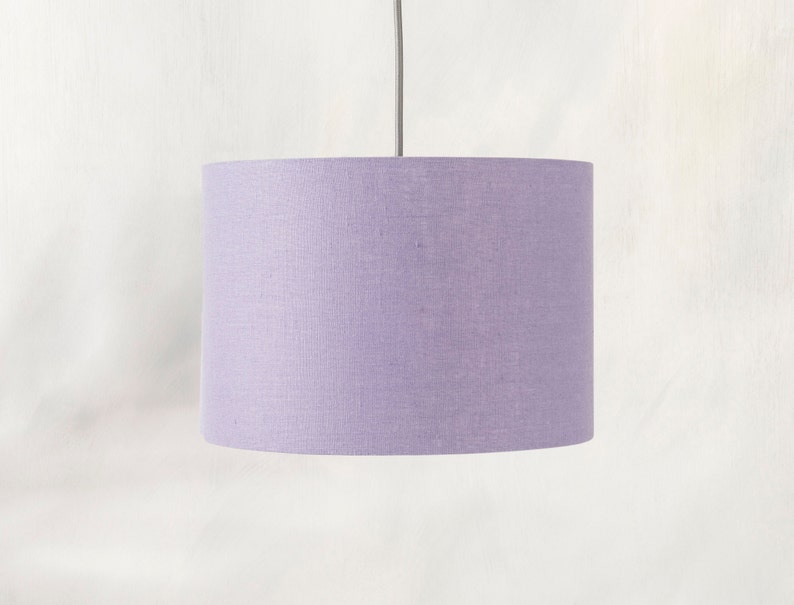 Abat-jour lin lavande, abat-jour violet tambour pour lampe de table, lampadaire ou abat-jour de plafonnier image 3