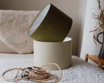 Drum Lampshades, UNO Linen Lamp Shades 20cm 25cm 30cm 35cm 40cm