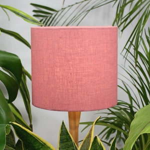 Linen Rose Pink Lamp Shade, Salmon Pink Lampshade for Table Lamp, Floor or Ceiling Light Shade, UNO Linen Drum Lamp Shade 20cm 30cm 40cm